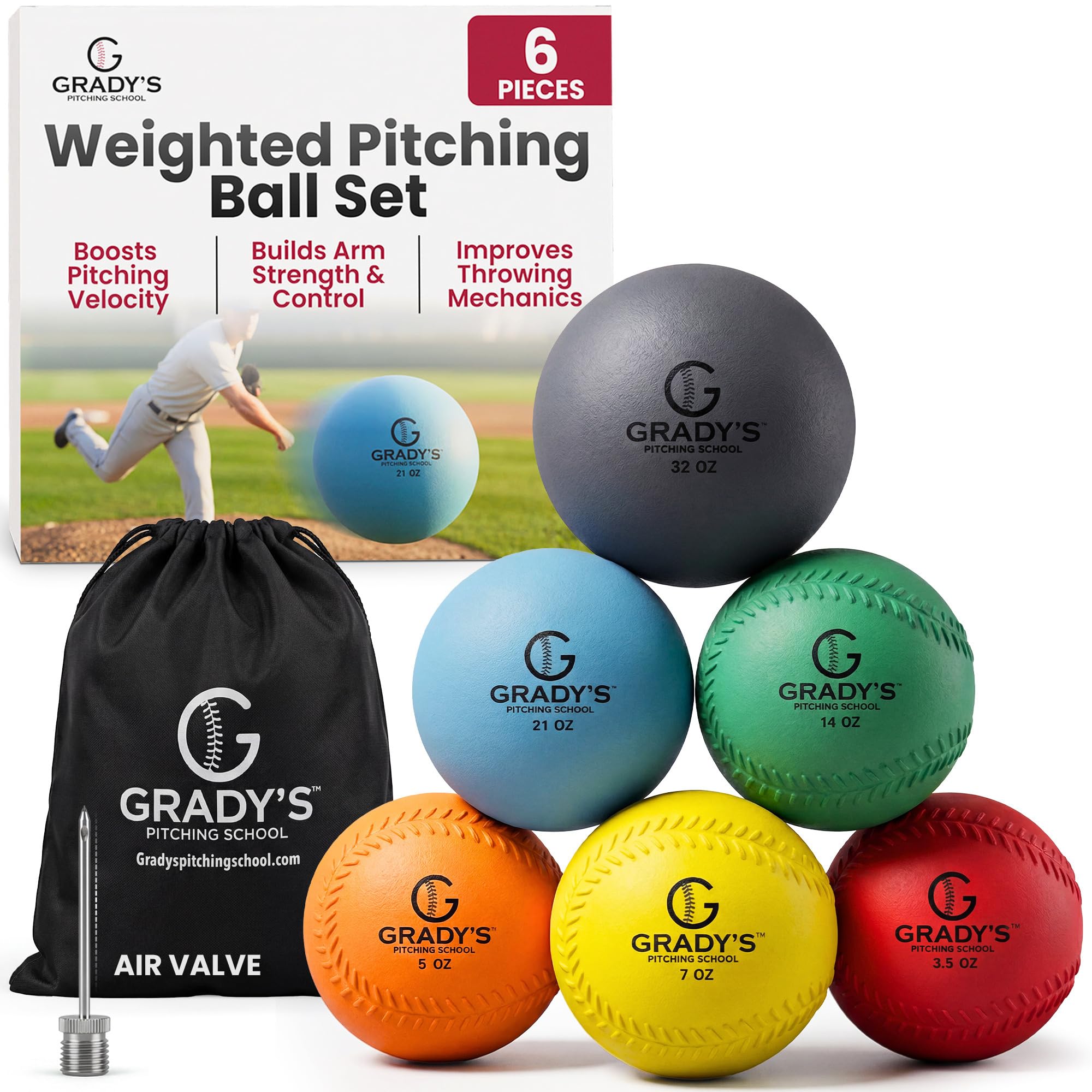 Plyo Soft Shell Weighted Ball Set 32, 21, 14, 7, 5, and 3.5oz